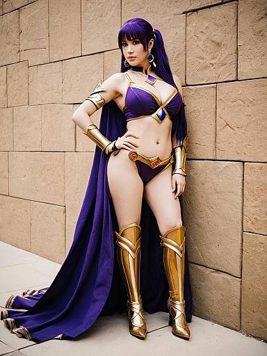 Ishtar Fire Emblem Cosplay Purple and Gold Fantasy Costume