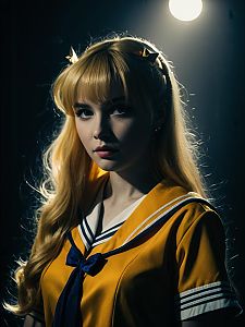 Sexy Woman in Minako Aino Sailor Venus Cosplay Costume