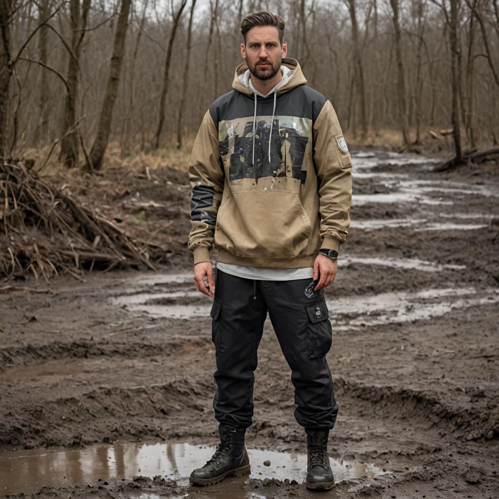 Confident Man in Moody Forest