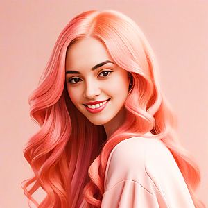 Young Woman with Pink Hair Smiling