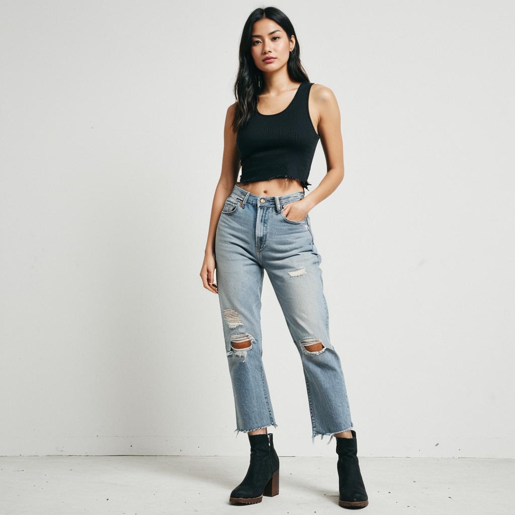 Stylish Woman in Casual Streetwear