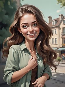 Smiling Young Woman in Urban Setting