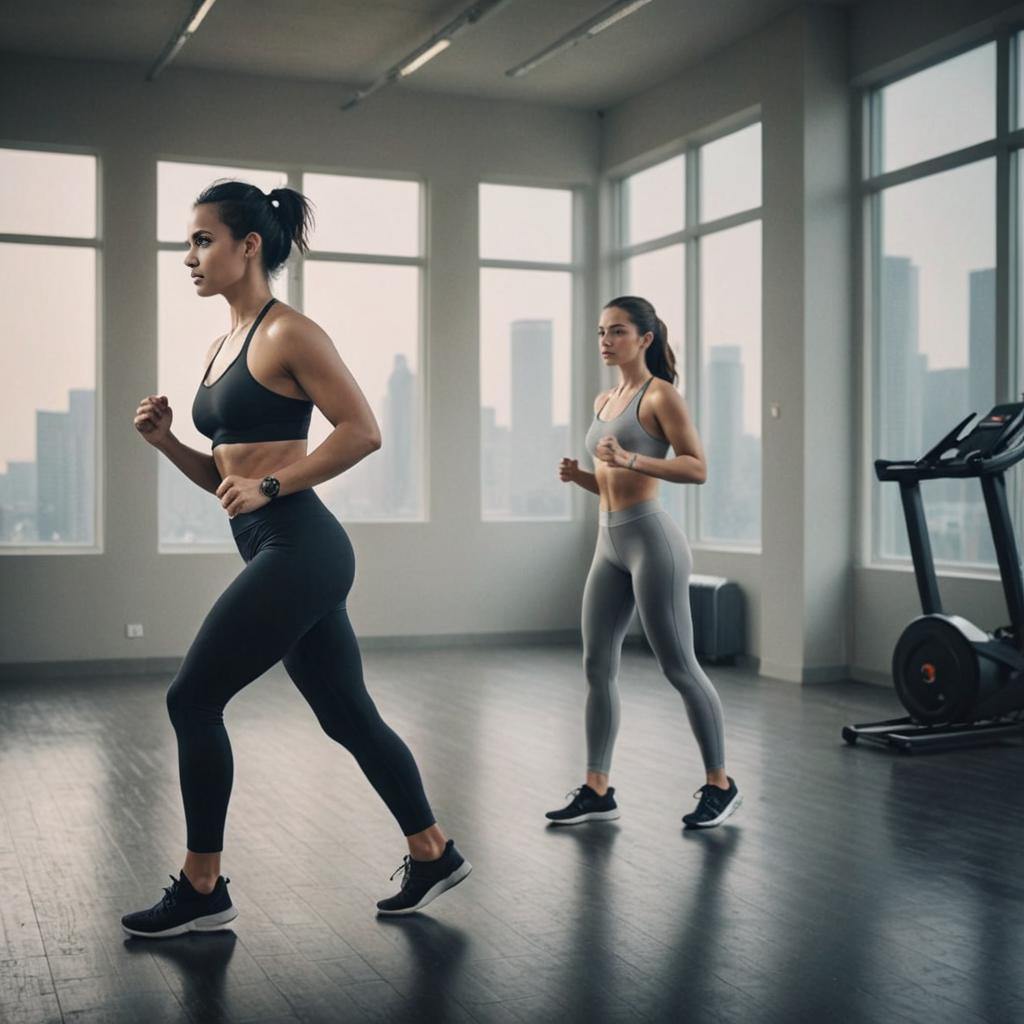 Women Cardio Workout in Exercise Studio