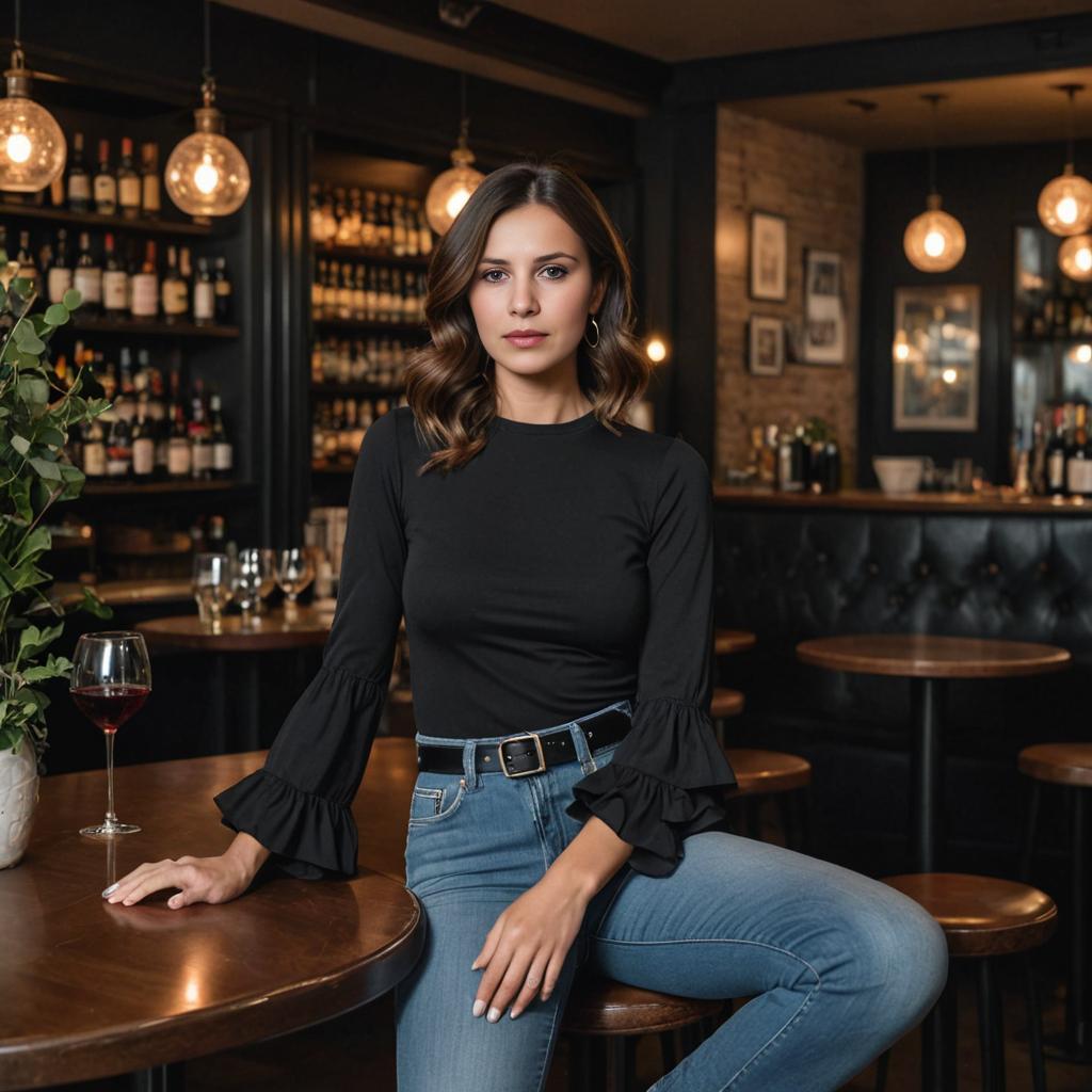 Stylish Woman at Upscale Bar