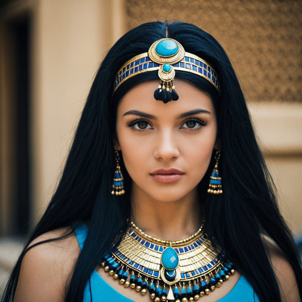 Egyptian-Inspired Woman Portrait with Jewelry Egyptian-Inspired Woman Portrait with Jewelry