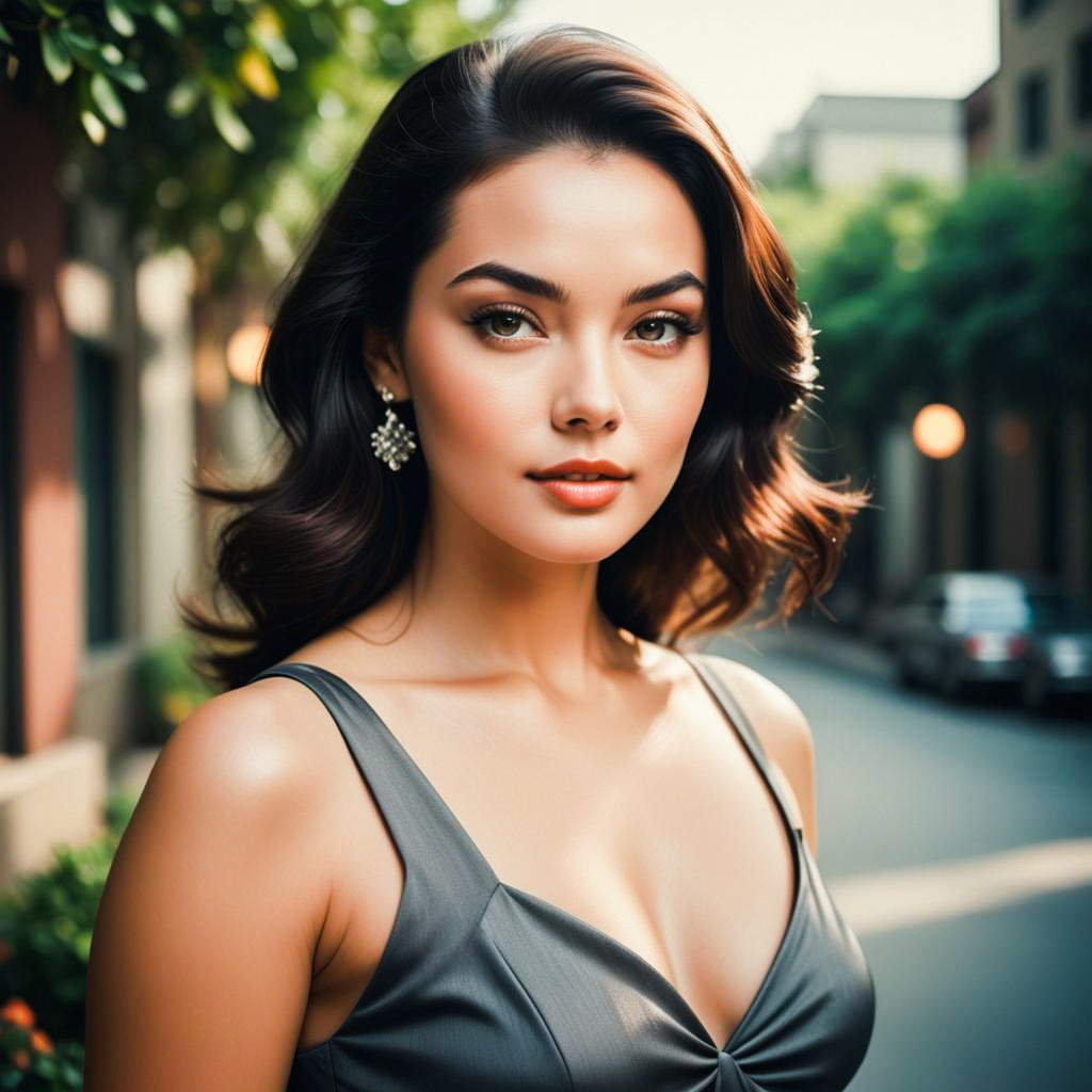 Elegant Woman in Urban Setting