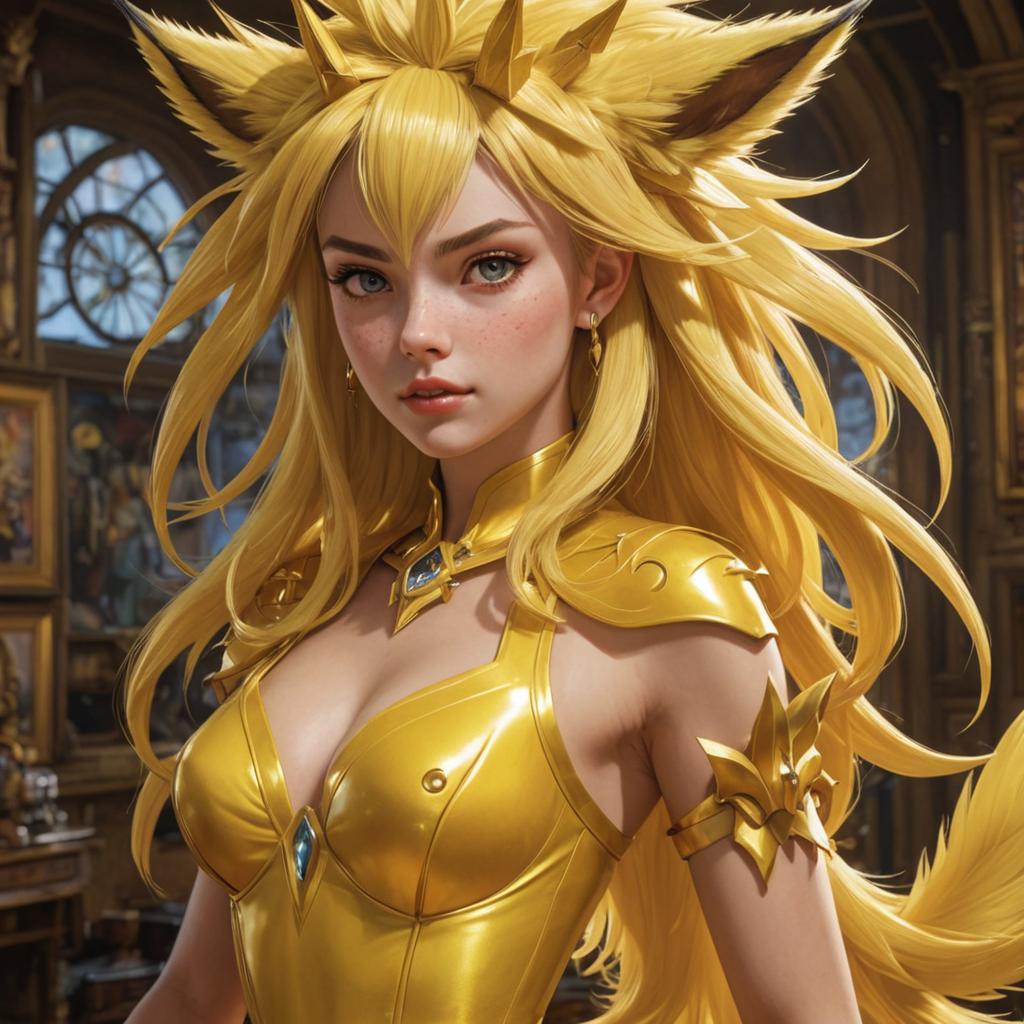 Humanized Jolteon Character - Ultra-Detailed Image