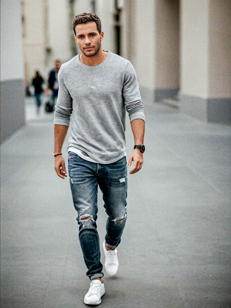 Stylish man in urban casual fashion