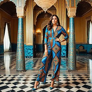 Confident Woman in Opulent Setting