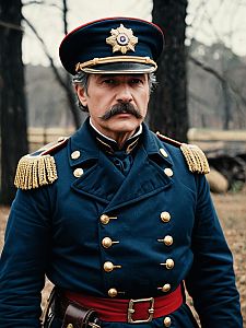 19th Century Military Uniformed Man Outdoors