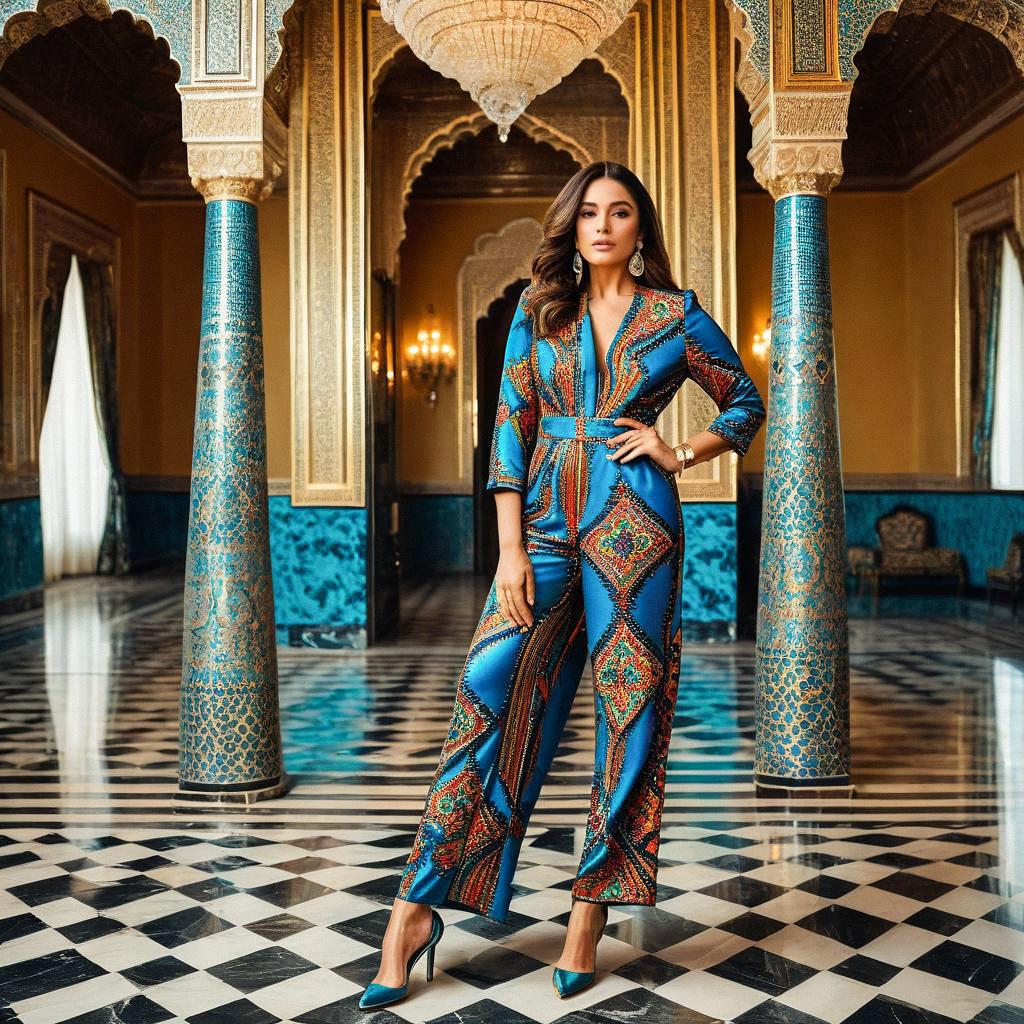Confident Woman in Opulent Setting