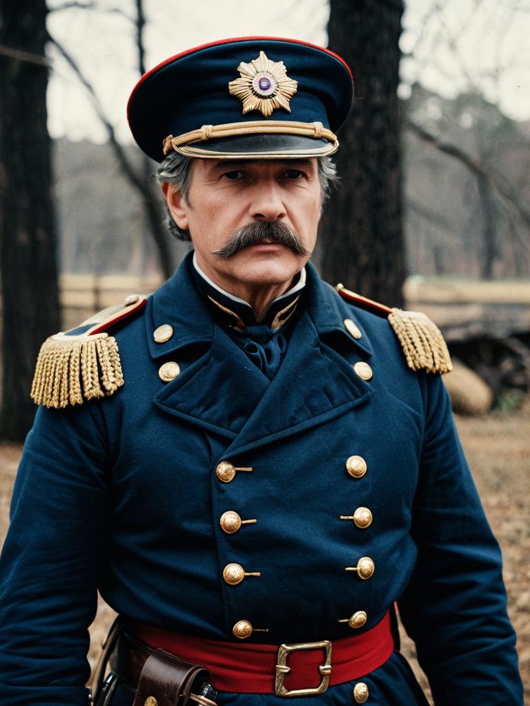 19th Century Military Uniformed Man Outdoors