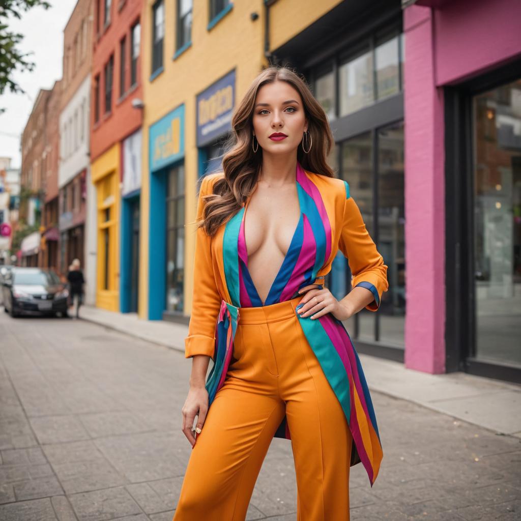 Retro-Inspired Woman in Urban Setting