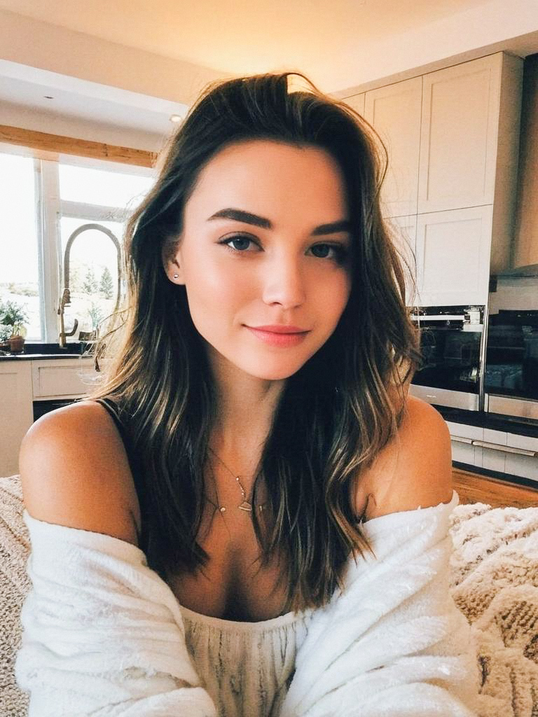 Young Woman in Cozy Kitchen