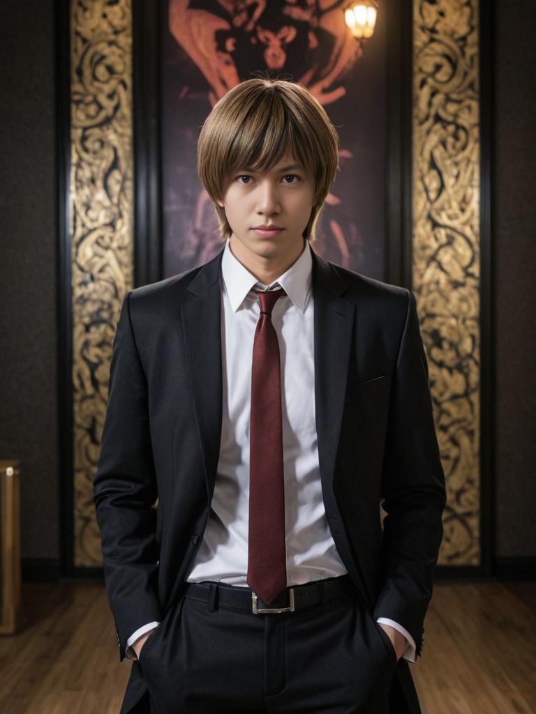 Light Yagami Cosplayer in Suit