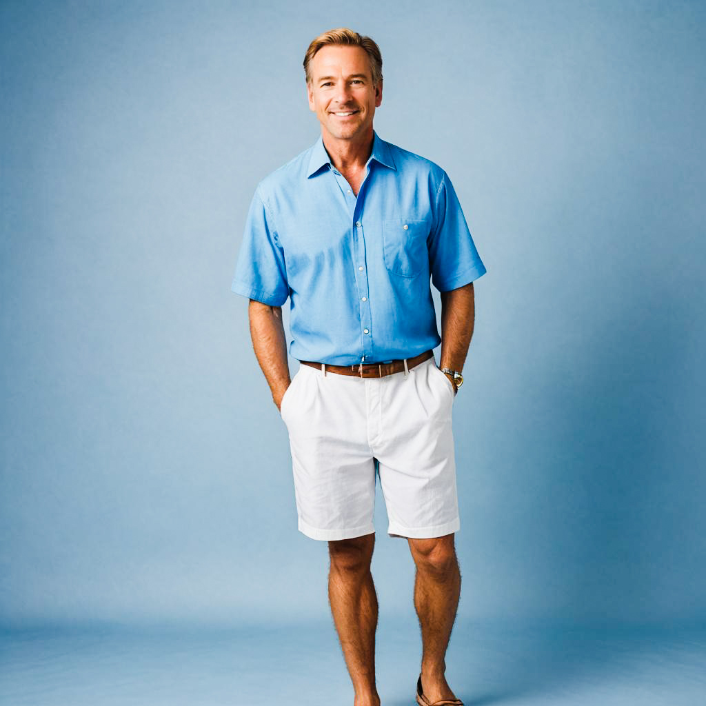 Smiling man in casual summer attire