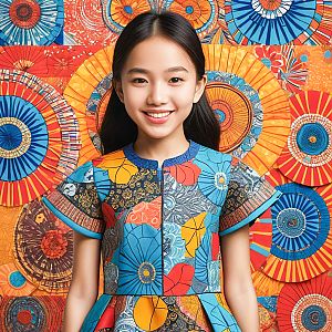 Vibrant Young Woman in Artistic Dress