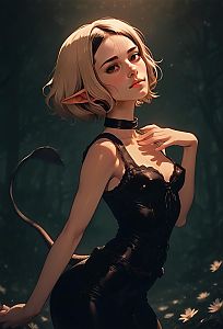 Fantasy Woman in Gothic Forest