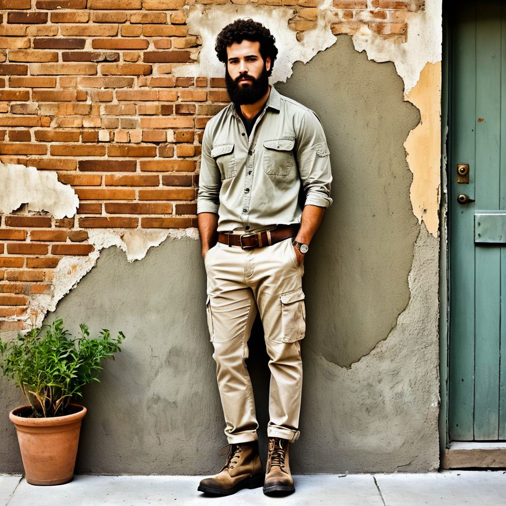 Man with Beard in Urban Setting