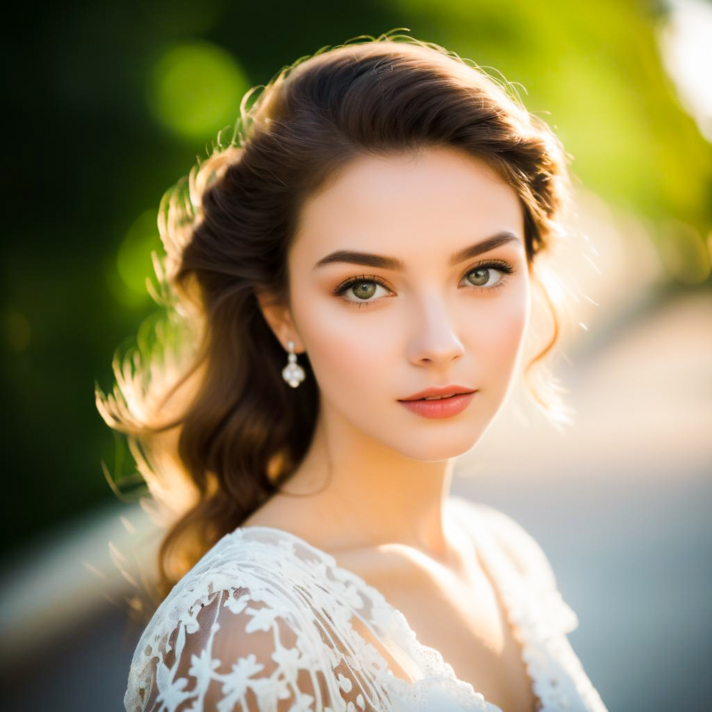 Close-up Portrait of Woman in Lace Attire