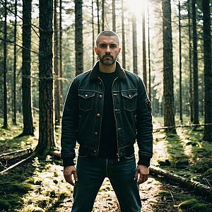 Confident Man in Forest