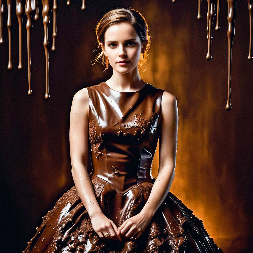 Elegant Woman in Chocolate Gown Elegant Woman in Chocolate Gown
