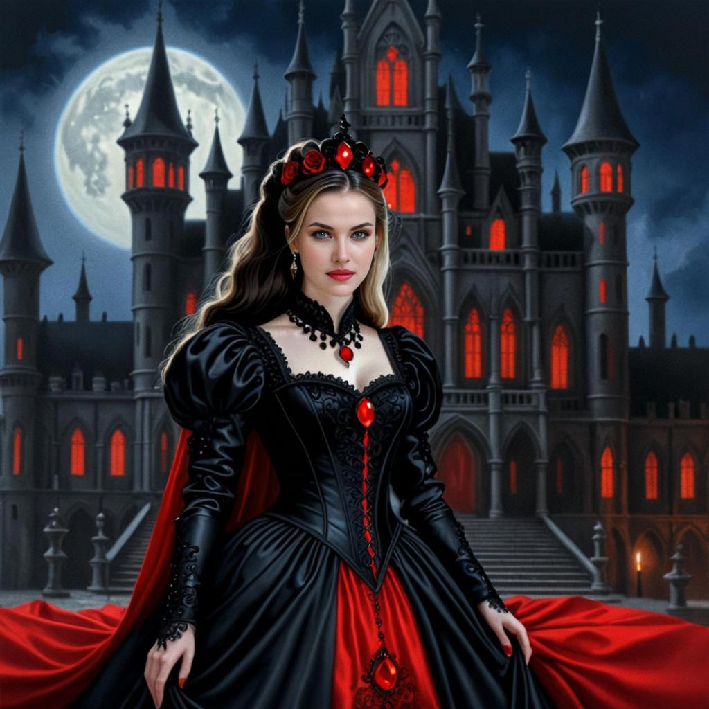 Gothic Queen in Enchanted Castle