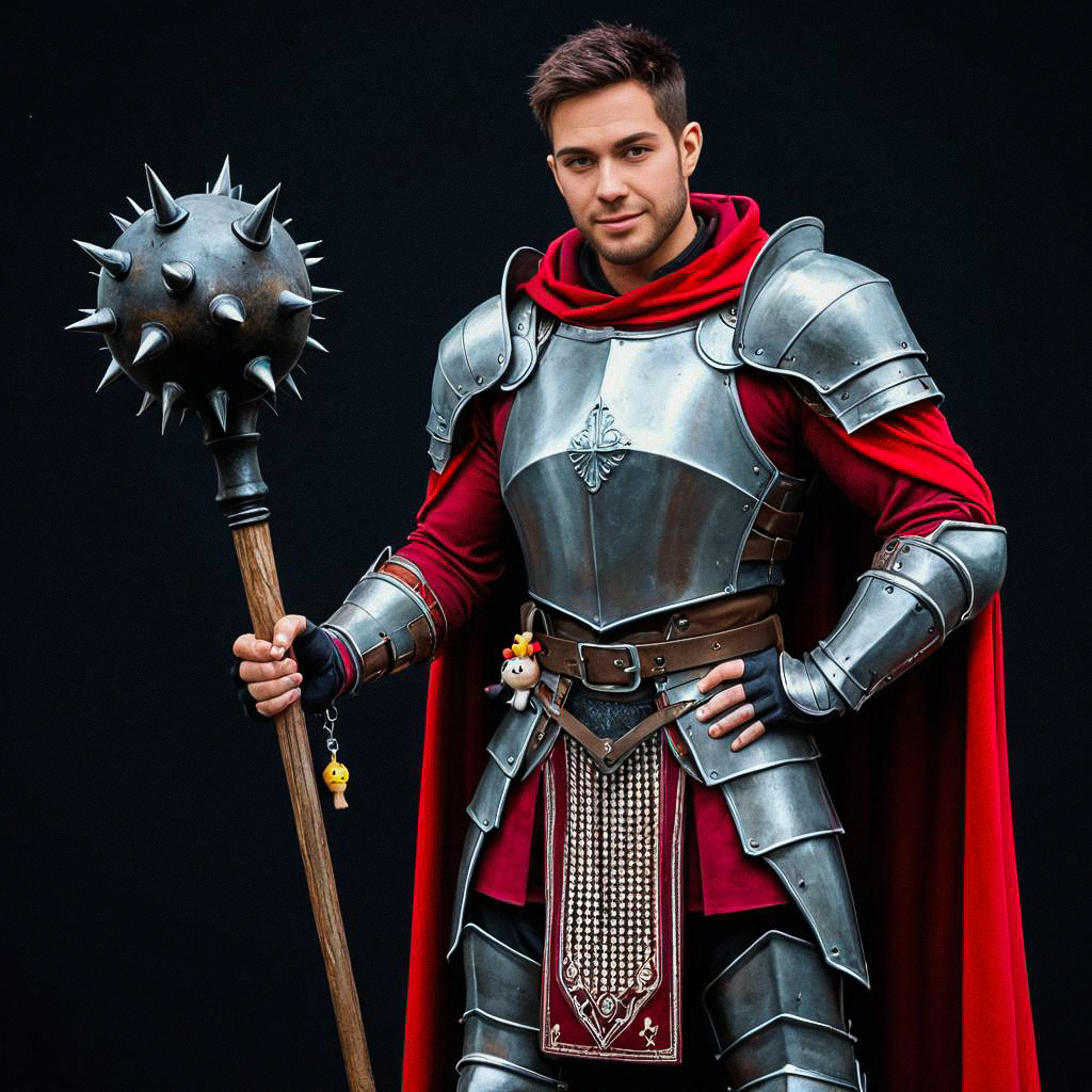 Medieval Warrior in Armor with Mace Medieval Warrior in Armor with Mace