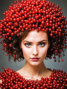Woman in Red Berry Headdress