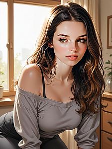 Portrait of a Young Woman in Casual Attire