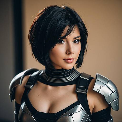 Futuristic Woman in Sci-Fi Armor Portrait - Alita Inspired