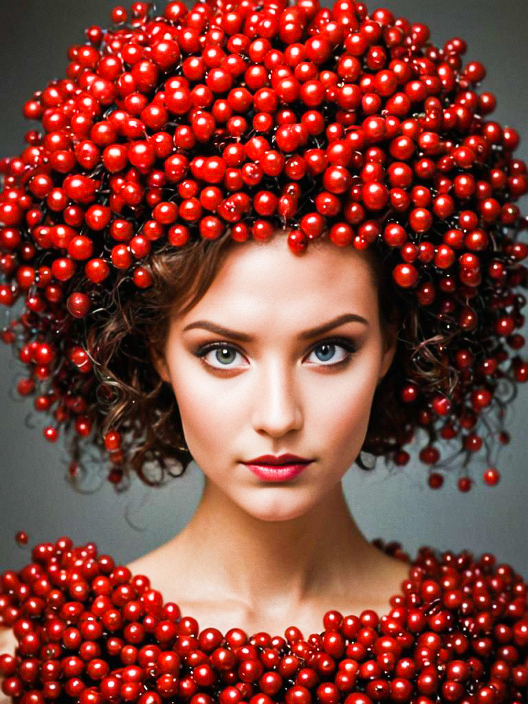 Woman in Red Berry Headdress Woman in Red Berry Headdress