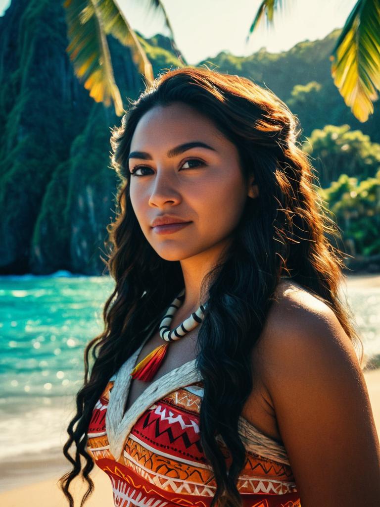 Confident Woman on Tropical Beach