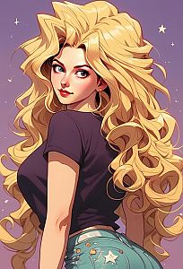 Confident Young Woman in Anime Style