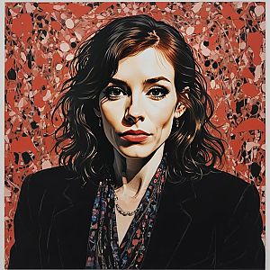Stylized Portrait of a Woman in Black Blazer
