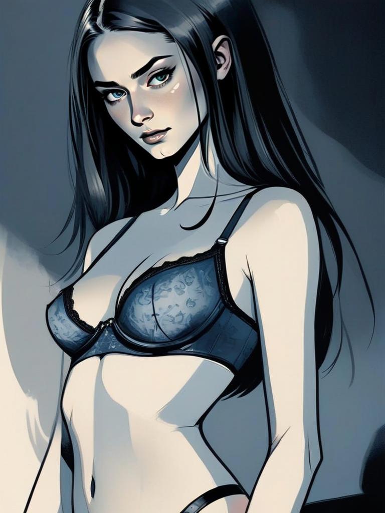 Elegant Portrait of Woman in Lingerie Elegant Portrait of Woman in Lingerie