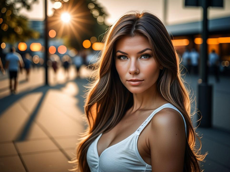 Confident Woman in Soft Sunlight