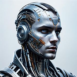 Futuristic Cybernetic Portrait of a Man
