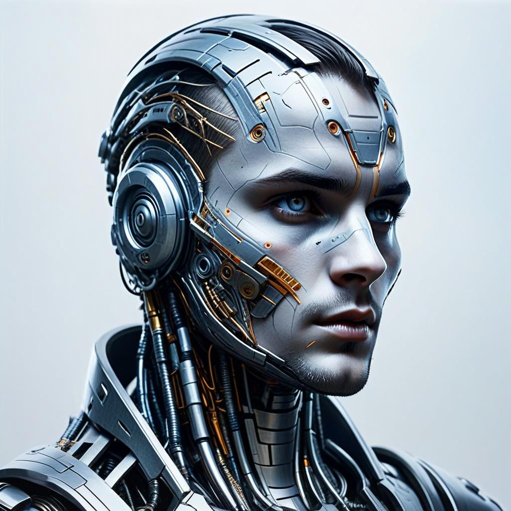 Futuristic Cybernetic Portrait of a Man