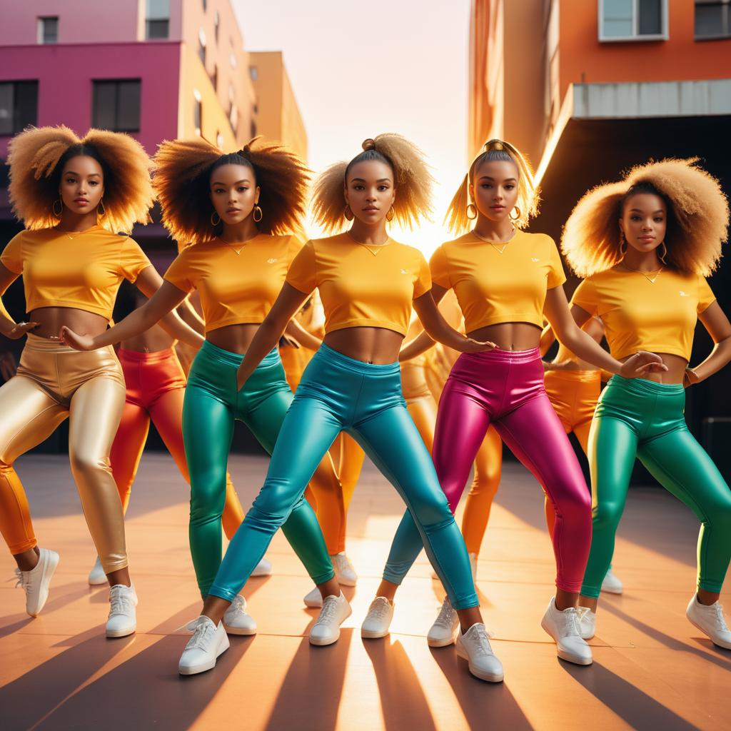 Women Synchronized Dance Outdoors at Sunset