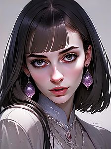 Elegant Portrait of a Woman with Captivating Eyes