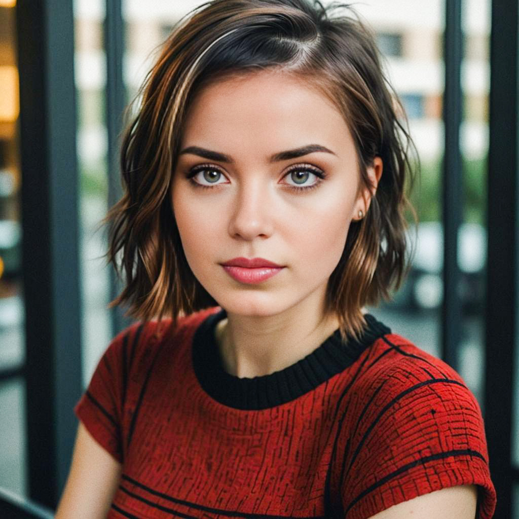 Close-up Portrait of Confident Woman in Red Sweater