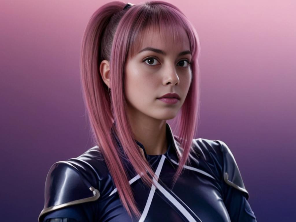 Cosplay Marvel Character with Pink Hair