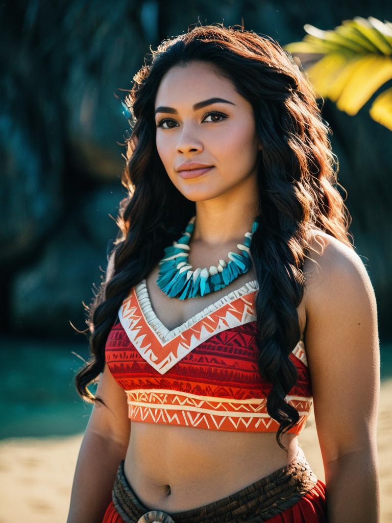 Confident Woman in Tropical Costume