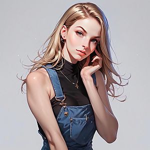 Portrait of a Young Woman with Blonde Hair