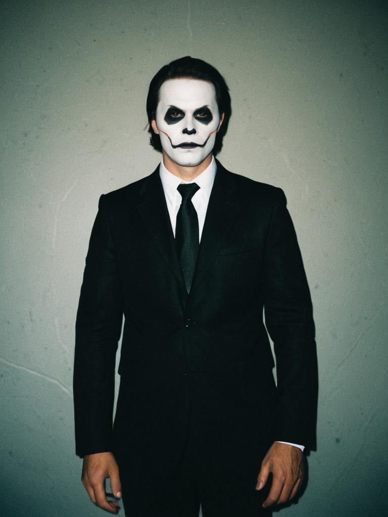 Man in Skull Face Paint Costume