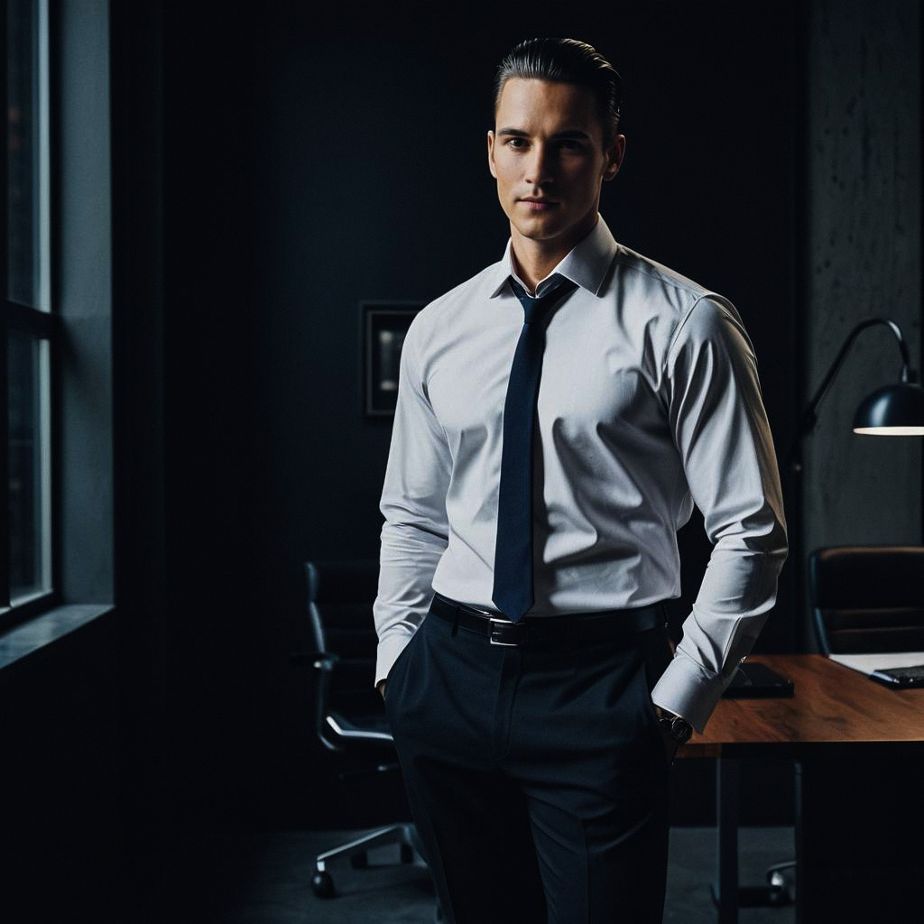 Confident Young Man in Modern Office Confident Young Man in Modern Office