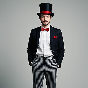 Stylish Man in Vintage Formal Attire