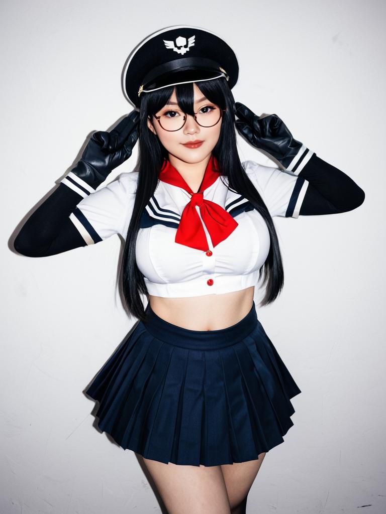 Choukai Kai Ni Cosplay from KanColle Featuring Sailor Uniform and Cap