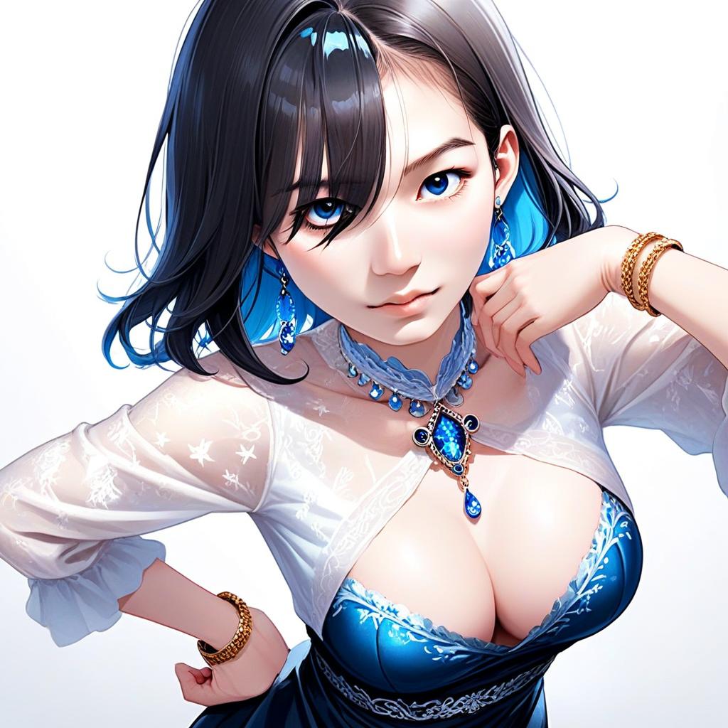 Confident Woman with Blue Eyes and Dark Hair in Elegant Attire Confident Woman with Blue Eyes and Dark Hair in Elegant Attire